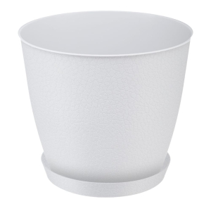 Doniczka z podstawką PELLA 17,5cm biały